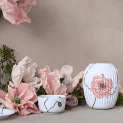 Kähler Hammershøi Poppy Vase 21cm Hvit m/Dekor<KÄHLER DESIGN New