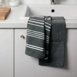 Kjøkkenhåndkle Sort Bomull 50X70cm 2pk<CHRISTIANIA 1739 Hot