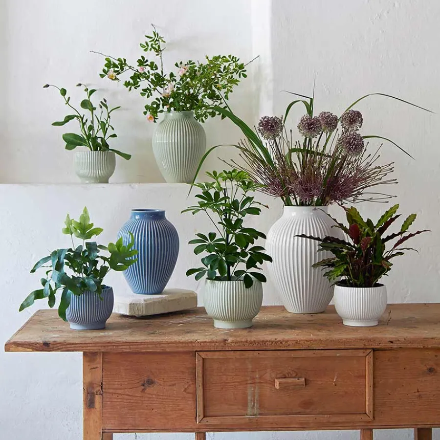 Vase 20cm Riflet Lavendel<KNABSTRUP KERAMIK Best