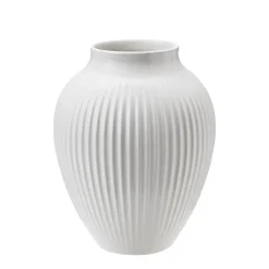 Knabstrup Vase 27cm Riflet Hvit<KNABSTRUP KERAMIK Outlet