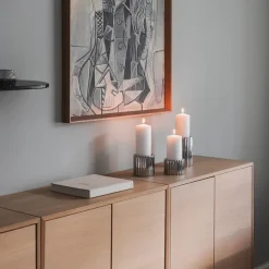 Løve Vinje Telysholder Rustfritt Stål 14cm Sølv<LØVE Best