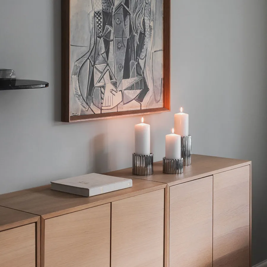 Løve Vinje Telysholder Rustfritt Stål 14cm Sølv<LØVE Best