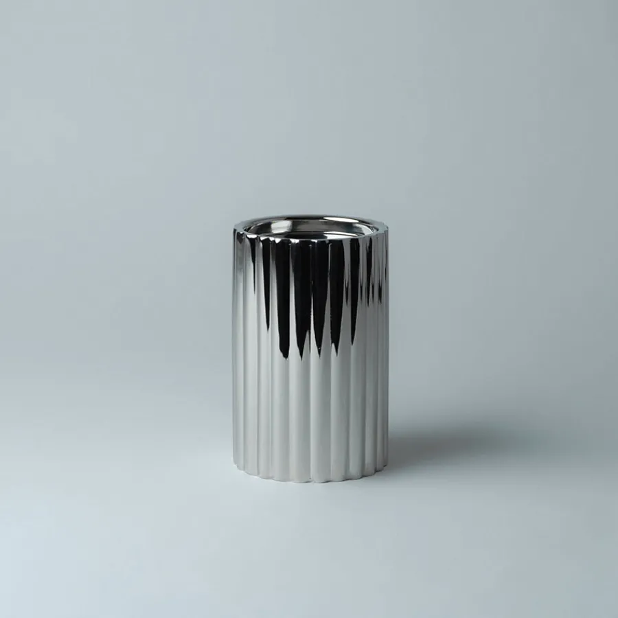 Løve Vinje Telysholder Rustfritt Stål 14cm Sølv<LØVE Best