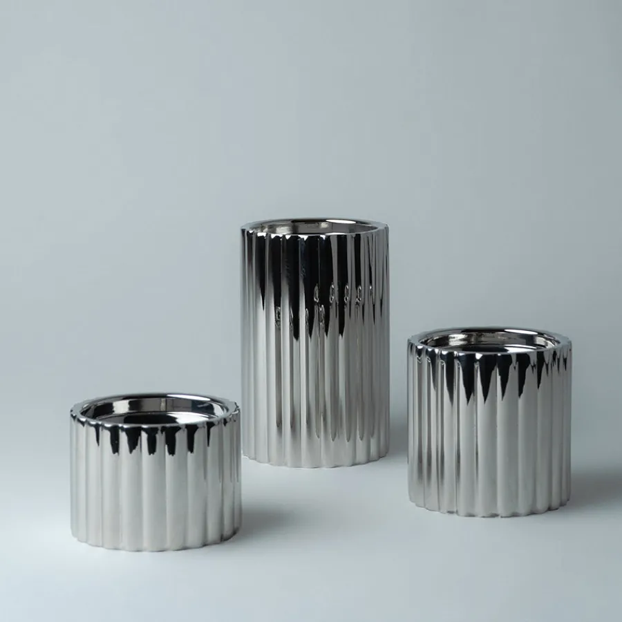 Løve Vinje Telysholder Rustfritt Stål 14cm Sølv<LØVE Best