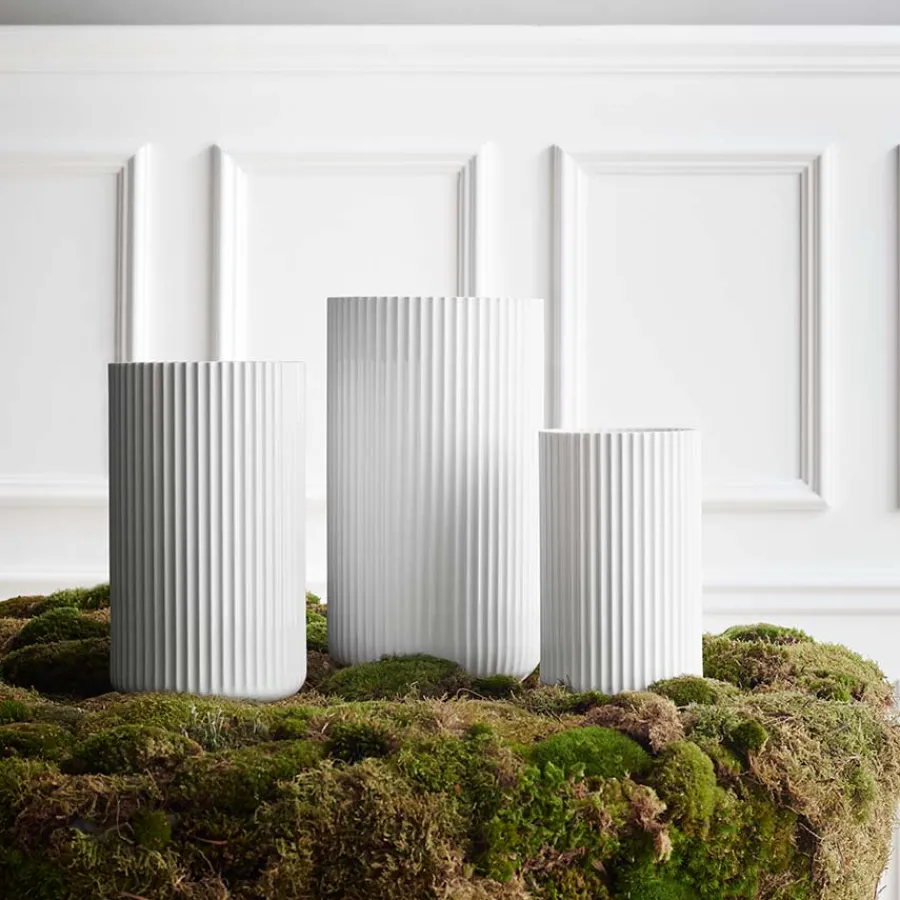 Lyng Porcelæn Vase 25cm Hvit<LYNGBY Best