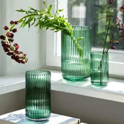Porcelæn Vase 25cm Grønn Glass<LYNGBY New