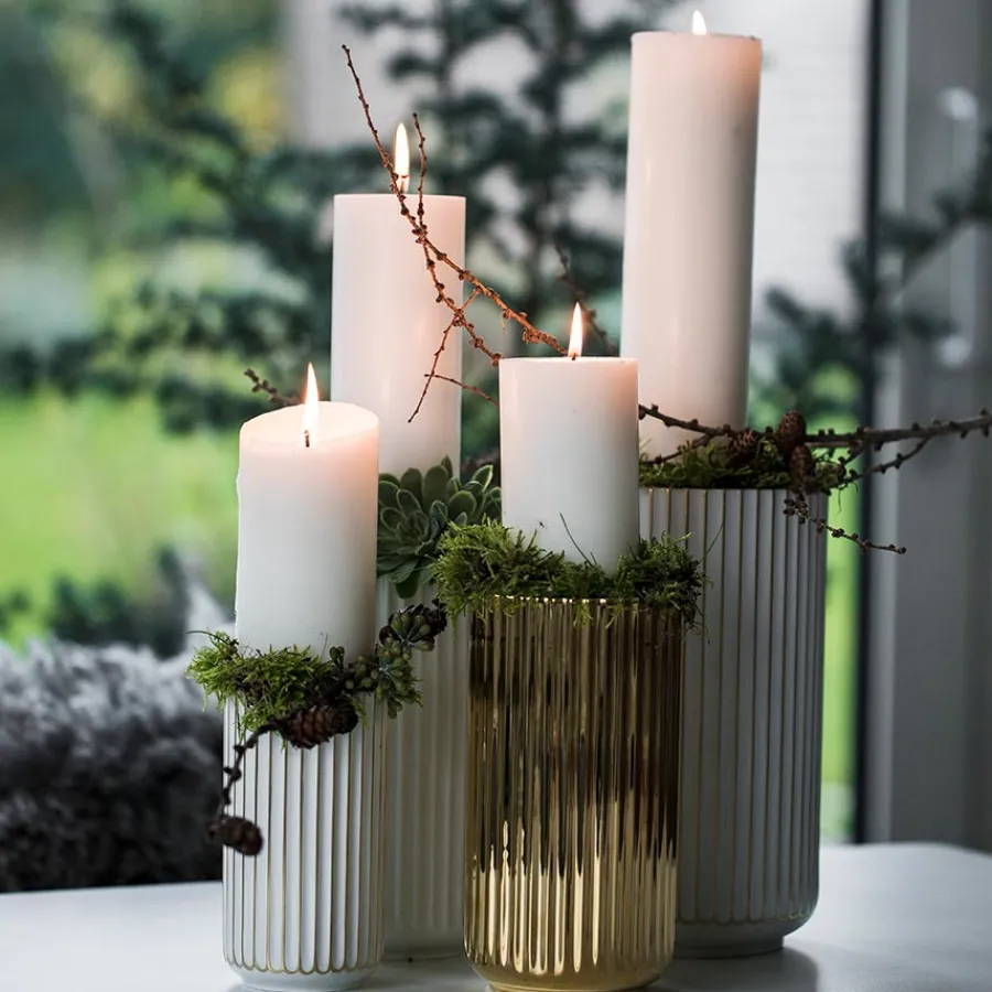 Porcelæn Vase 15,5cm Hvit<LYNGBY Discount