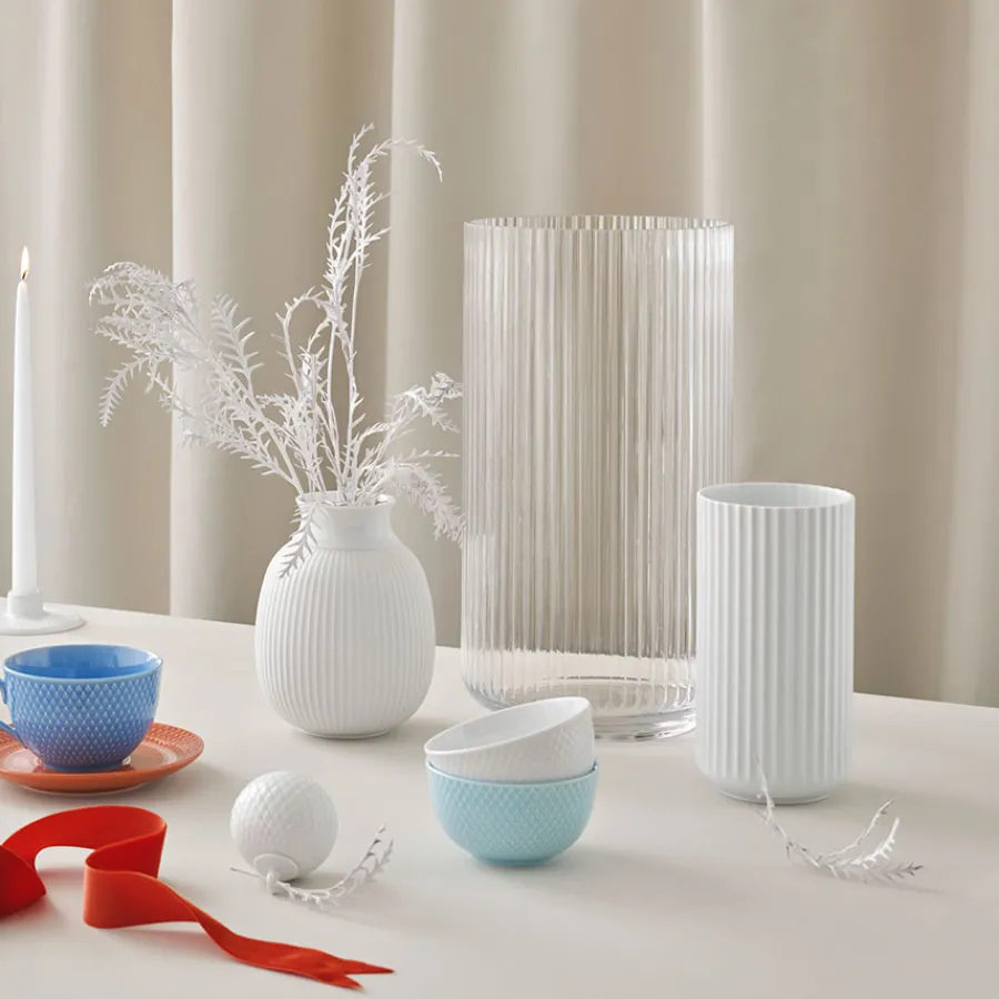 Porcelæn Vase 15,5cm Hvit<LYNGBY Discount