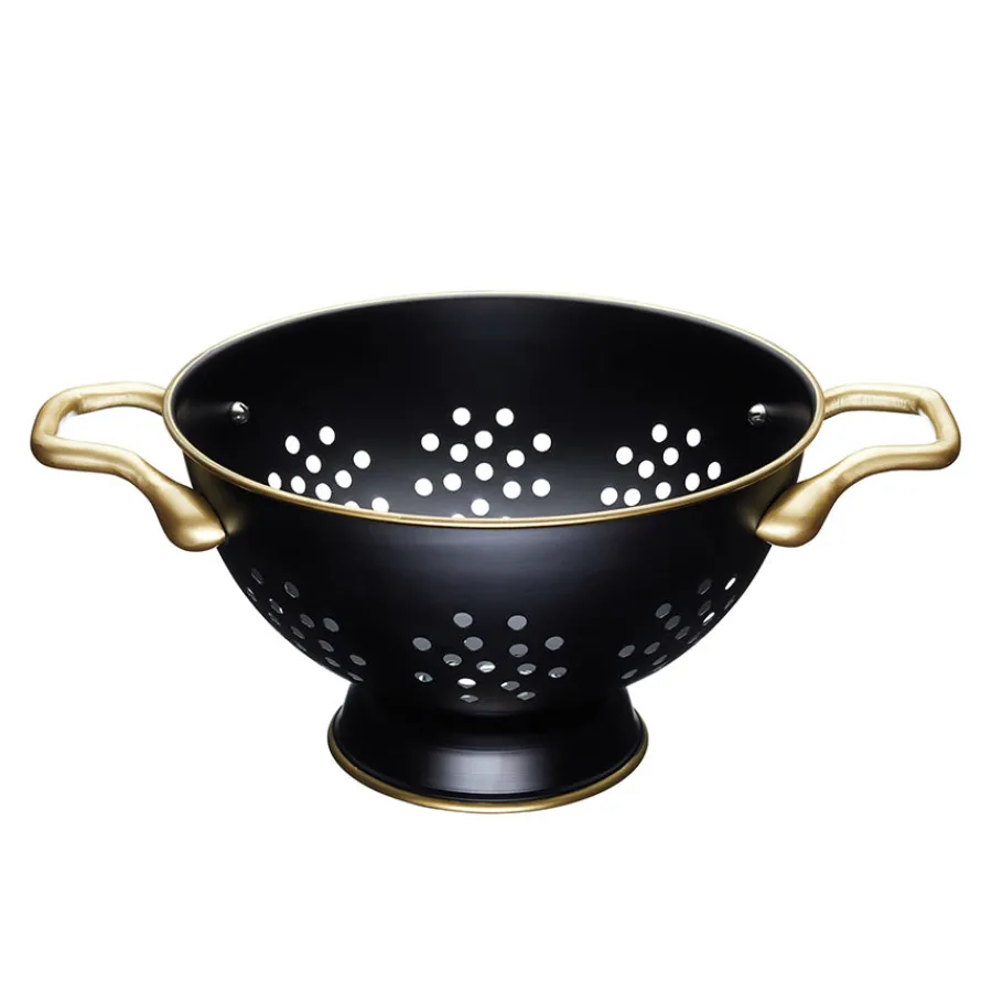 Masterclass Dørslag 24cm Sort & Gull Rustfritt Stål<Lifetime Brands Europe ltd Clearance