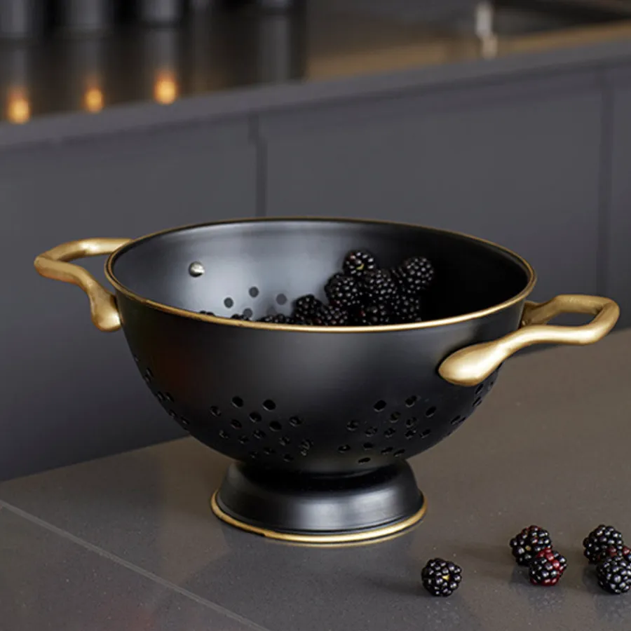 Masterclass Dørslag 24cm Sort & Gull Rustfritt Stål<Lifetime Brands Europe ltd Clearance