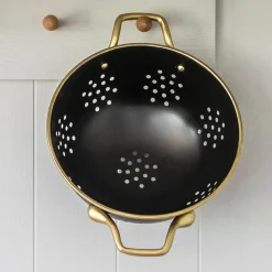 Masterclass Dørslag 24cm Sort & Gull Rustfritt Stål<Lifetime Brands Europe ltd Clearance