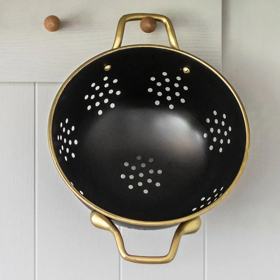 Masterclass Dørslag 24cm Sort & Gull Rustfritt Stål<Lifetime Brands Europe ltd Clearance