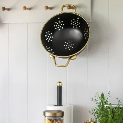 Masterclass Dørslag 24cm Sort & Gull Rustfritt Stål<Lifetime Brands Europe ltd Clearance