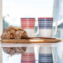 MAUD KRUS 2 PK RØD/BLÅ M/GAVE ESKE<PORSGRUNDS PORSELÆNSFABRIK Clearance