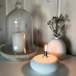 Nordic Living Oljelampe 13,5 x 7cm Hvit<PORSGRUNDS PORSELÆNSFABRIK Clearance