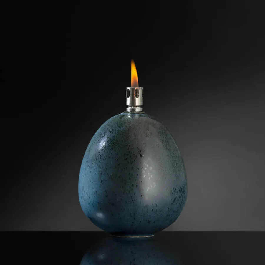 Nordic Living Oljelampe 10,5 x 12cm Blå<PORSGRUNDS PORSELÆNSFABRIK Clearance