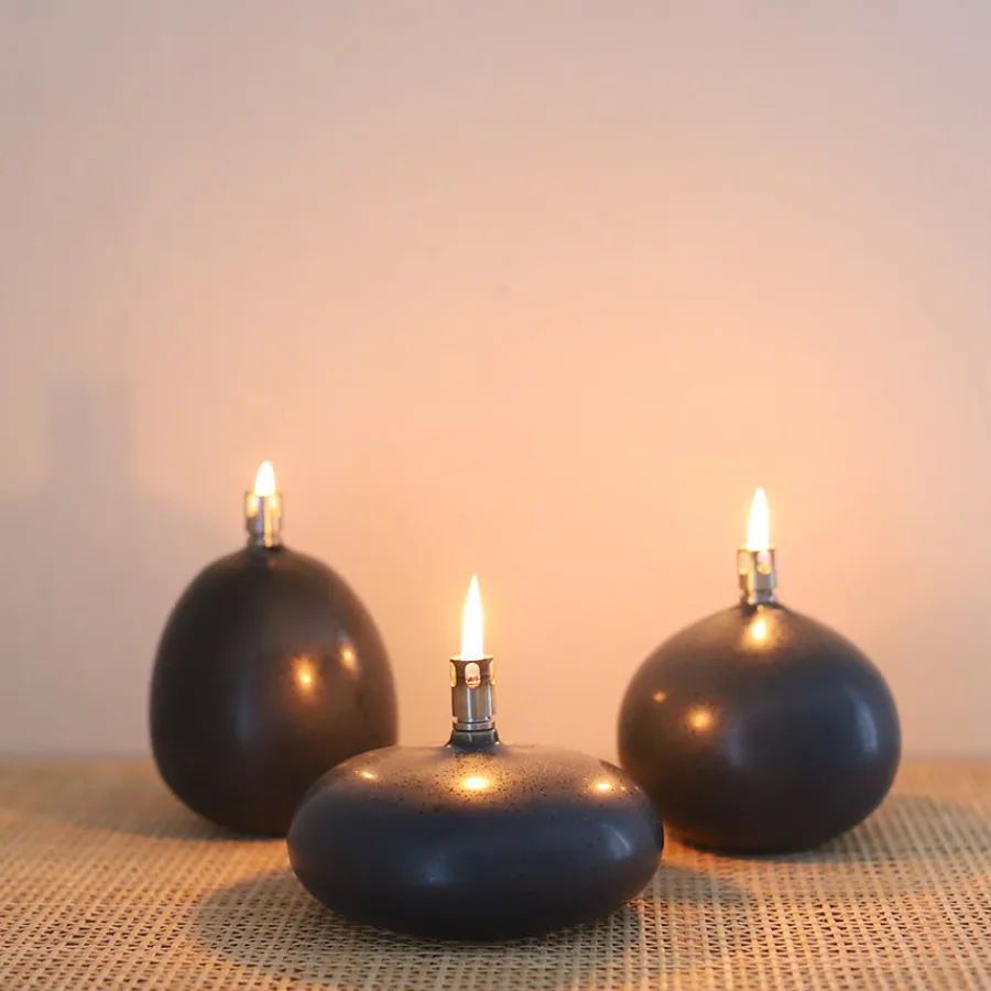 Nordic Living Oljelampe 10,5 x 12cm Blå<PORSGRUNDS PORSELÆNSFABRIK Clearance