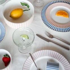 Abby Tallerken 26cm Blå m/Gullkant<NOVA Outlet