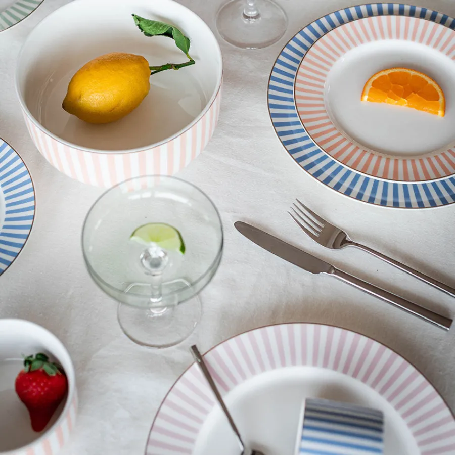 Abby Tallerken 26cm Blå m/Gullkant<NOVA Outlet