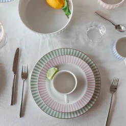 Abby Tallerken 26cm Grønn m/Gullkant<NOVA Discount