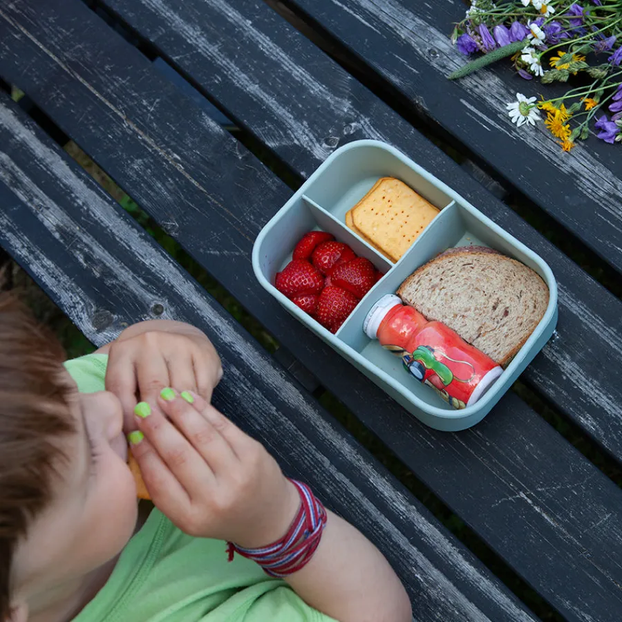 Dynamic Matboks 1200ml Silikon 3 Rom Grønn<NOVA