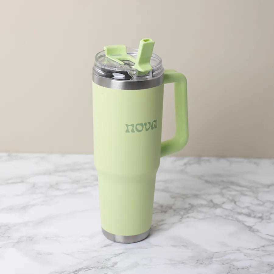 Dynamic Termokopp m/Sugerør 1,1L Mint Grønn<NOVA Clearance