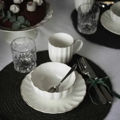 Lilly Bolle 13cm Hvit m/Gullkant<NOVA Discount