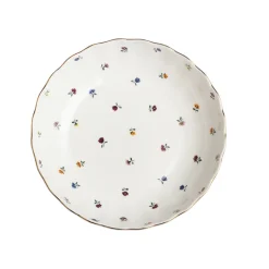 Lilly Dyp Tallerken m/Blomster og Gullkant 20cm Hvit<NOVA Outlet