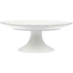 Lilly Kakefat På Stett 28cm Hvit m/Gullkant<NOVA Sale