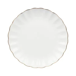 Lilly Tallerken 21cm Hvit m/Gullkant<NOVA Clearance