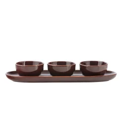 Porsgrunds Porselænsfabrik Terra Tapassett 3 Deler Bordeaux<PORSGRUNDS PORSELÆNSFABRIK Best
