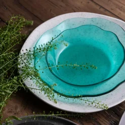 Porsgrunds Porselænsfabrik Natur Asjett 22cm Turkis Glass 4pk<PORSGRUNDS PORSELÆNSFABRIK Clearance