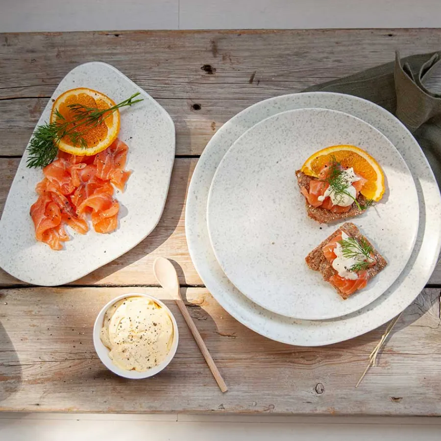 Porsgrunds Porselænsfabrik Natur Organisk Asjett 24cm Lys Granitt<PORSGRUNDS PORSELÆNSFABRIK New