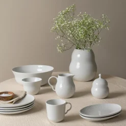 Porsgrunds Porselænsfabrik Bølge Hvitt Bonbonniere 12,5 cm<PORSGRUNDS PORSELÆNSFABRIK Outlet