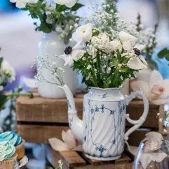 Porsgrunds Porselænsfabrik Bogstad Stråmønster Kaffekanne & Lokk<PORSGRUNDS PORSELÆNSFABRIK