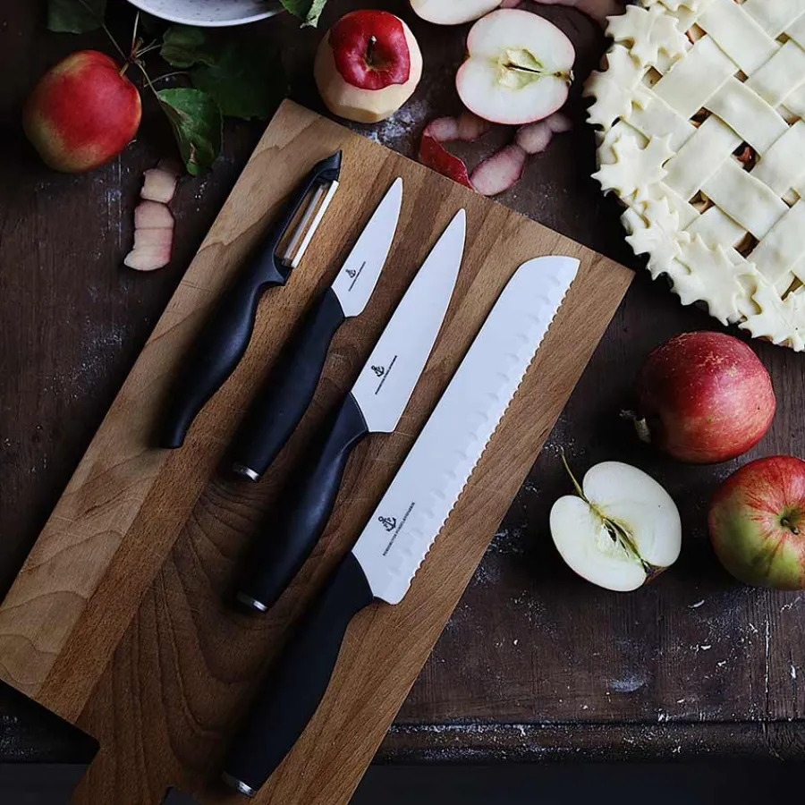 Porsgrunds Porselænsfabrik De Cuisson Knivsett Grønnsakskniv & Kokkekniv<PORSGRUNDS PORSELÆNSFABRIK Hot