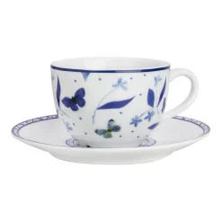 Porsgrunds Porselænsfabrik Bluebird Butterfly Kopp med Skål 23 cl<PORSGRUNDS PORSELÆNSFABRIK Outlet