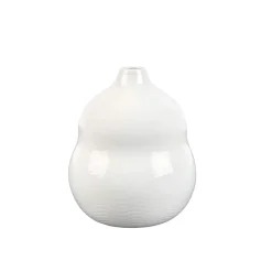 Porsgrunds Porselænsfabrik Bølge Hvitt Stilkvase 19cm<PORSGRUNDS PORSELÆNSFABRIK Best