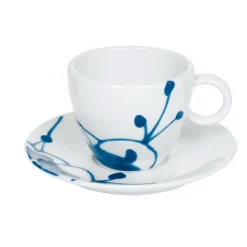 Porsgrunds Porselænsfabrik Maxistrå Blå Maxistå Cappucinokopp m/Skål 20cl<PORSGRUNDS PORSELÆNSFABRIK