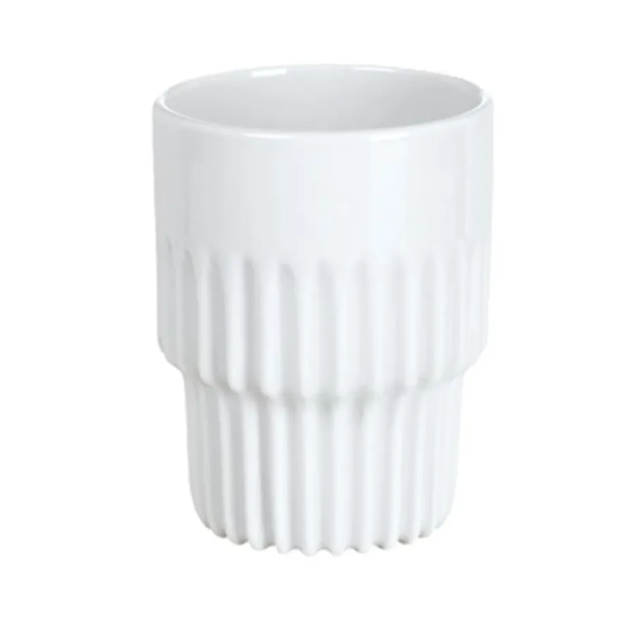 Porsgrunds Porselænsfabrik Sense Kopp U/Hank Med Riller<PORSGRUNDS PORSELÆNSFABRIK Clearance