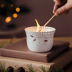 Porsgrunds Porselænsfabrik Dompap Telys Lykt 7 cm<PORSGRUNDS PORSELÆNSFABRIK Sale