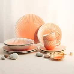 Porsgrunds Porselænsfabrik Kamskjell Tallerken 26cm Korall<PORSGRUNDS PORSELÆNSFABRIK Outlet