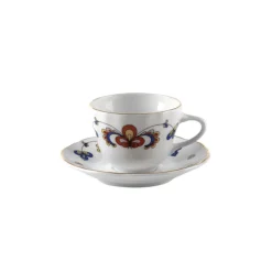 Porsgrunds Porselænsfabrik Bondemønster Kopp & Skål 15cl<PORSGRUNDS PORSELÆNSFABRIK