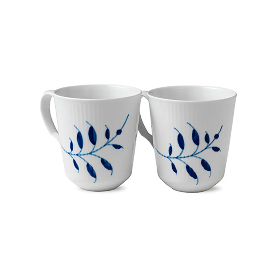 Blå Mega Riflet Krus 2pk 37cl<ROYAL COPENHAGEN Clearance