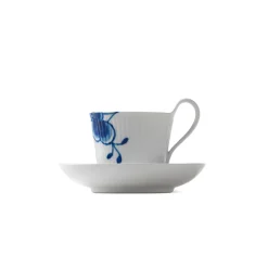 Blå Mega Riflet Kopp 25cl m/Skål Høy<ROYAL COPENHAGEN Discount