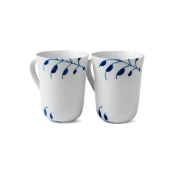 Blå Mega Riflet Krus 33 cl 2pk<ROYAL COPENHAGEN Clearance