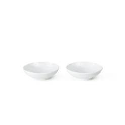 Hvit Riflet Dip Skåler 9cl 2pk<ROYAL COPENHAGEN