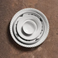 Hvit Riflet Dip Skåler 9cl 2pk<ROYAL COPENHAGEN