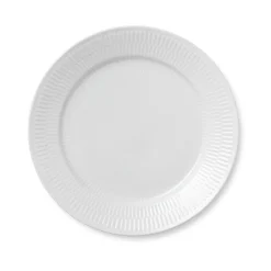 Hvit Riflet Tallerken 27cm<ROYAL COPENHAGEN New