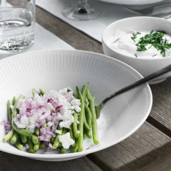 Hvit Riflet Dyptallerken 24cm<ROYAL COPENHAGEN Clearance